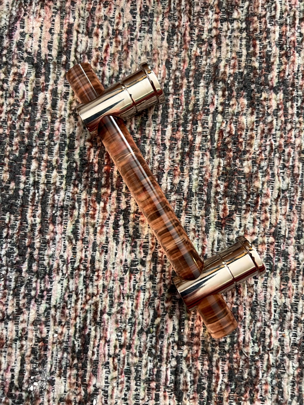 Clanora Acrylic Cabinet Pull - Transparent Rose/Polished Nickel